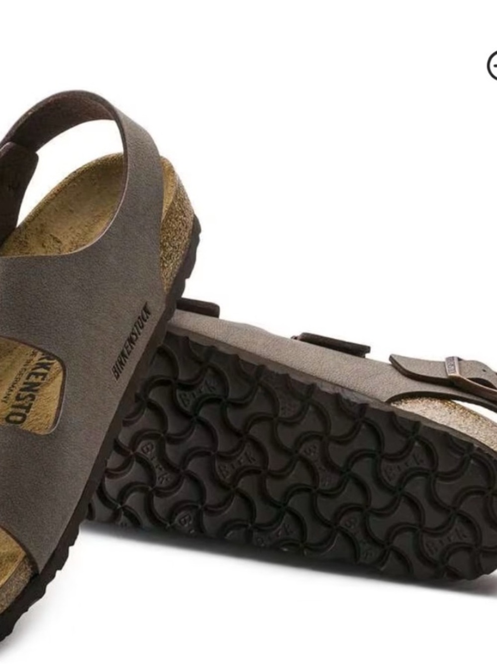 Birkenstock brown mocha Two-Strap Suede Sandals